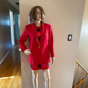Sag Harbor Petite 100% Wool Vintage Red Jacket Blazer SZ 4